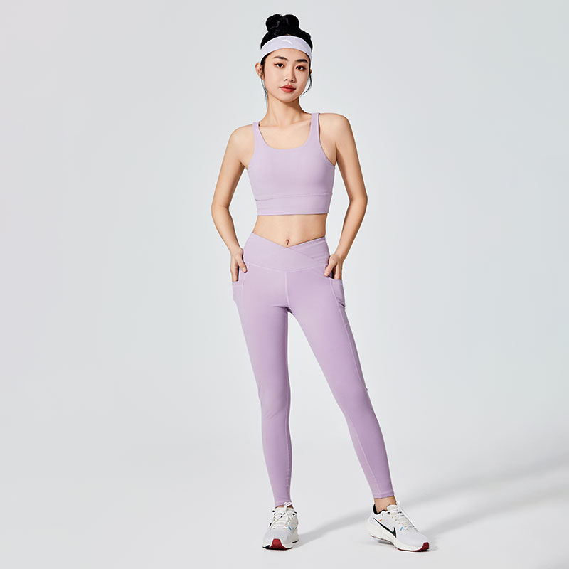 Einfarbige Sport-Leggings für Damen in Flieder